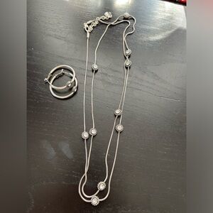 Brighton Twinkle Silver Necklace with Crystal Accents Set